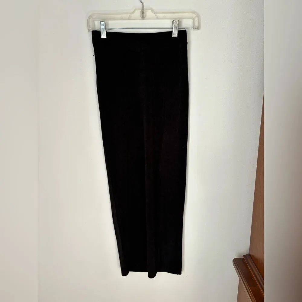 Princess Polly Long Skirt Front Slit Size US 4 Black